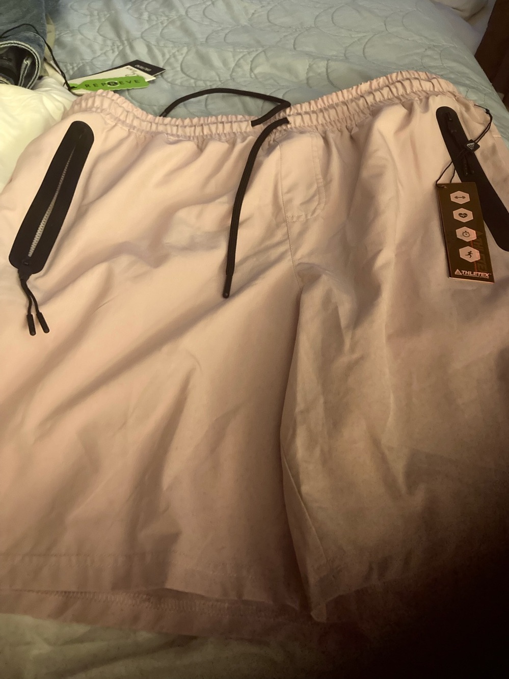 Women's Athletic Drawstring Shorts - Pale Pink